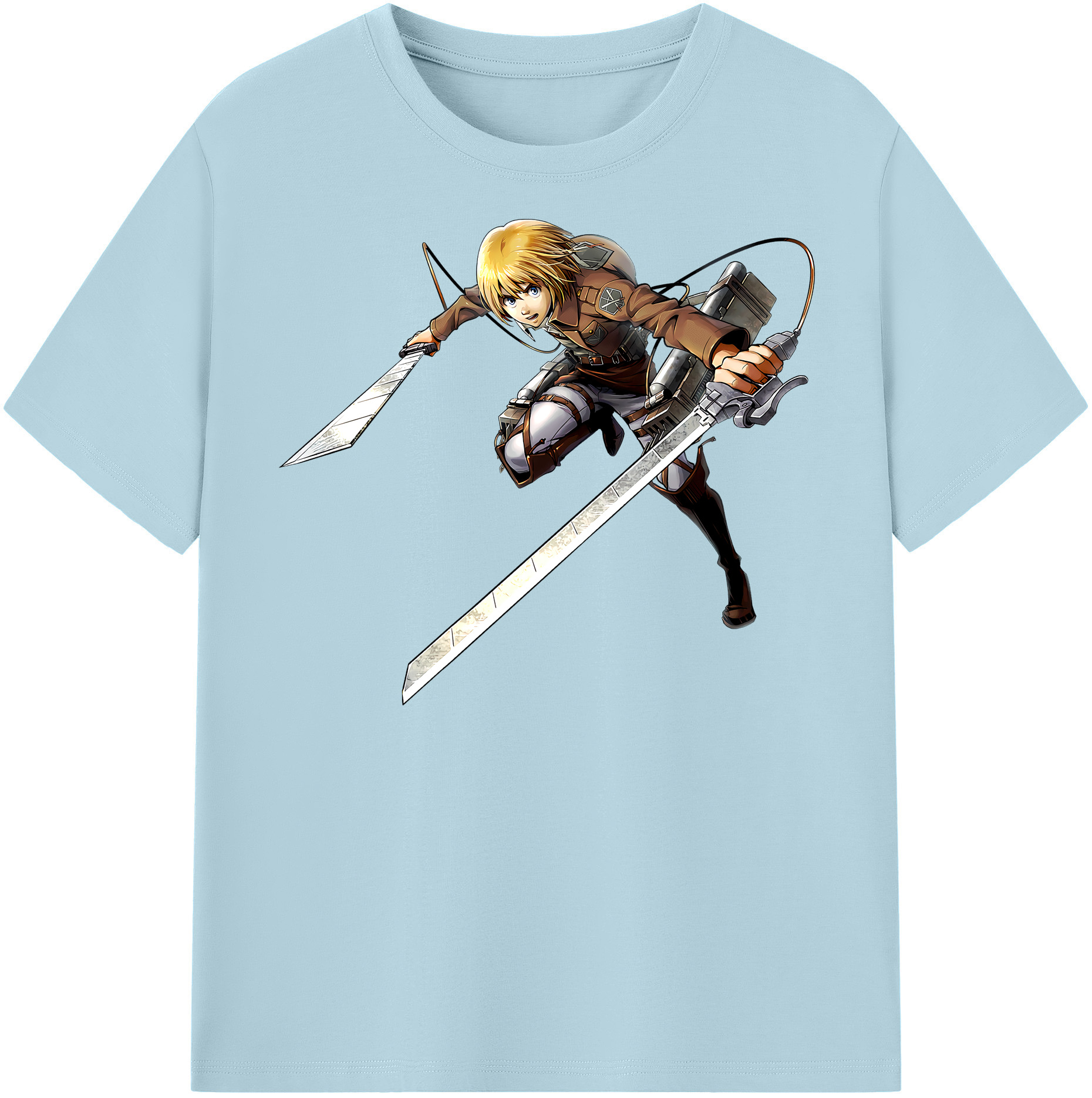 （画像用） 進撃の巨人 アルミン·アルレルト Attack on Titan Armin Arlert 綿100％半袖Tシャツ（フロントプリント）